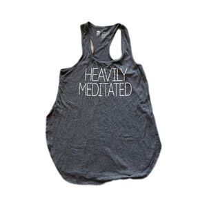 Peaceful Warrior Gray Graphic Tank Top “Highly Meditated” Women’s Large